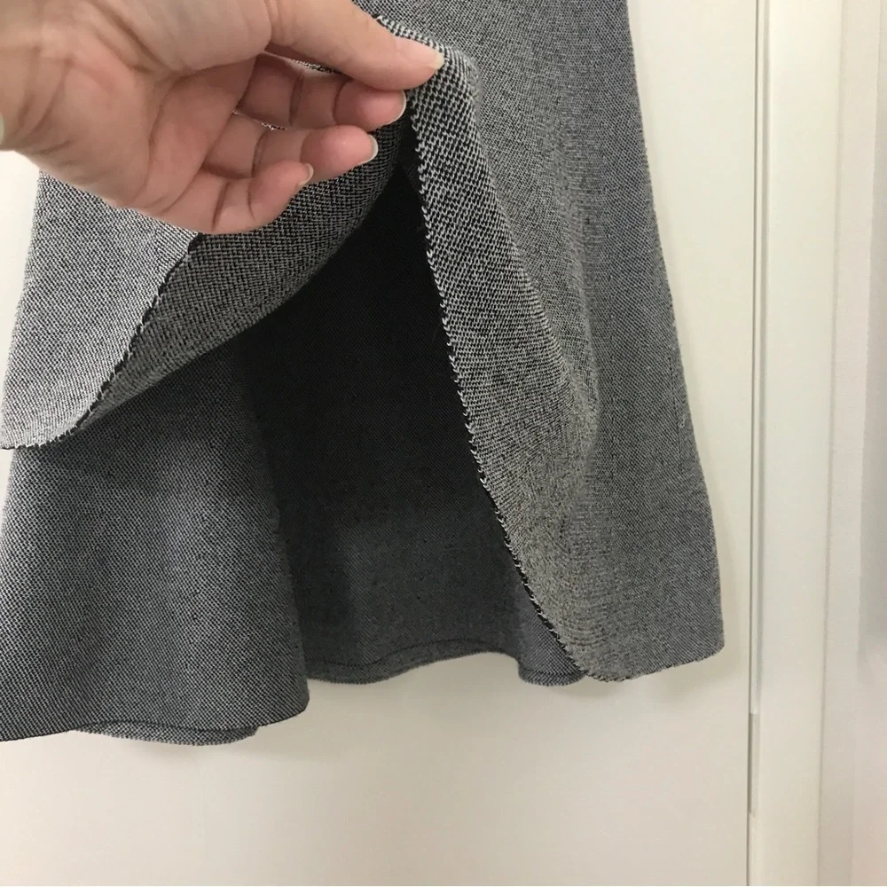 Zara basic black white teeed A-line tiered midi skirt XS